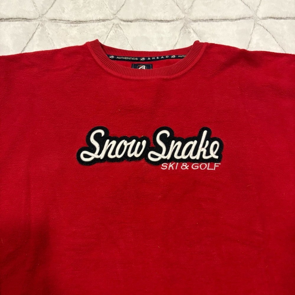 Ahead Authentics Vintage Men’s Cotton Snow Snake Red Crewneck Sz XXL